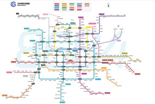 北京地铁线路图全新升级版：高清巨幅详图一览无遗